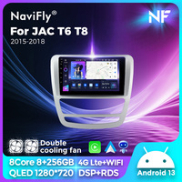 NaviFly NF, Nueva Pantalla Táctil de Navegación para Auto con Android 13, Resolución 1280*720 QLED, para JAC T6 T8 2015-2018, Compatible con Doble Ventilador de Refrigeración