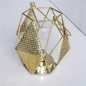 Nordic Style Metal Hanging Lamp with Geometric Iron Pendant and <strong>Brass</strong> Lantern Iron <strong>Candlestick</strong> for Home Decor Light Usage - Product Image 4
