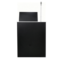 Soporte de Monitor Compacto y Ultrafino con Micrófono Integrado para Conferencias y Tarjeta de Identificación Digital para una Configuración de Oficina Inteligente sin Papel