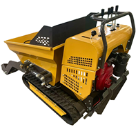 Mini-dumper multifonctionnel à chenilles à essence avec pelle chargeuse frontale et déchargement hydraulique pour vergers