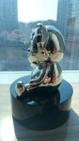 Trophées et récompenses miniatures en métal 3D sur mesure, forme d'ours mignon, argent, sans pointe, pour la danse et les échecs