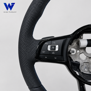 Volante de Cuero de Ajuste Directo para Volkswagen Jetta 2.0, Golf GTI TDI, <span class=keywords><strong>Polo</strong></span> 1.8, <span class=keywords><strong>Polo</strong></span> 1.6, Golf Variant, <span class=keywords><strong>Polo</strong></span> 1.2, Passat CC, Golf SDI - Product Image 3