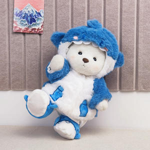 Muñeco de oso Lina mediano de 30cm, Bonito traje de <span class=keywords><strong>gateo</strong></span> de tiburón, juguete de peluche bordado para bebé, gran alivio del estrés, relleno de algodón PP - Product Image 2