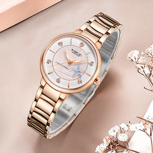Reloj Elegante de Oro para Mujer, Esfera Redonda de 30 mm, Movimiento de Cuarzo, Visualización de Fecha, Cierre de Mariposa, Cristal Mineral, Estilo de Lujo - Product Image 2