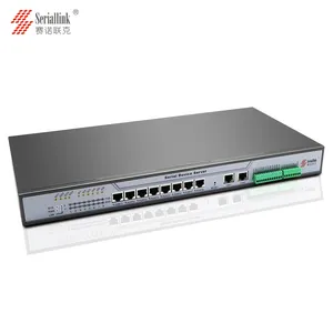 Produk Seri Industri 8-Port-Server Perangkat Seri DIN-Rail, Port Serial 8 Server Seri Ethernet RS232