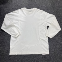 T-shirt à manches longues pour homme en coton noir personnalisé 260 grammes, impression sérigraphique, style streetwear oversize, automne-hiver