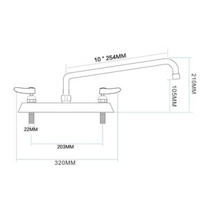 Grifo de Cocina de Latón Sólido Cromado, Grifo Mezclador de Agua Fría y Caliente con Doble Manija para Fregadero de Gran Tamaño - Product Image 2