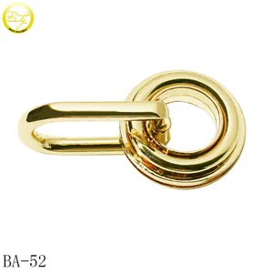 Wholesale Handbags Metal Handle Making Gold Plated Purse Hardware Decorative Strap Connector Buckles
