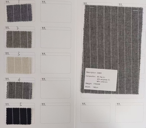 Fabrication de tissus à <span class=keywords><strong>rayures</strong></span> fines 60% coton 32% polyester 8% <span class=keywords><strong>lin</strong></span> teint en fil de coton respirant pour costumes - Product Image 3