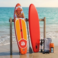 Planche de paddle gonflable (SUP) avec pagaie, ailerons, leash et sac de transport pour le yoga et les excursions