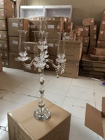 Magnifique candélabre en cristal de verre à 9 bras pour mariage, décoration d'intérieur, centre de table de mariage