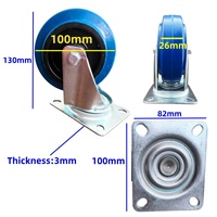 Frein de roulette de roue robuste 4 pouces TPR roulette plaque pivotante capacité de roulette 130kg roulette industrielle roulette de roue robuste