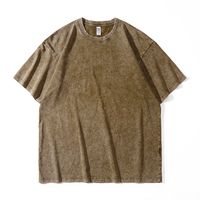 T-shirts Homme en Coton Pur Lavé et Vieilli 230 g/m² Style Rétro Européen-Américain Tendance Streetwear Col Rond – Production Usine