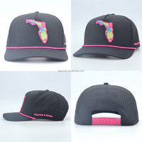 Casquettes de golf personnalisées pour hommes en gros OEM - Lot de 5 casquettes de sport d'été à séchage rapide avec patch en caoutchouc PVC imperméable