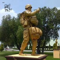 Statue commémorative de combattant en métal coulé sur mesure BLVE, grande taille, pour l'extérieur, sculpture de monument de héros en bronze