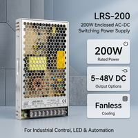 Alimentation à découpage OEM LRS-200 Série 200W, 5V/12V/24V/48V, sans ventilateur, ultra-mince 30mm, pour LED industrielles et CCTV