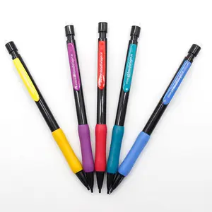plastic mechanical pencil 0.5/0.7mm non-slip push-type automatic pencil low weight grip rubber