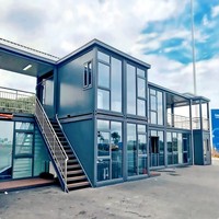 Mini maison chalet en conteneur de luxe personnalisée de 16 pieds Maison moderne mobile préfabriquée en acier léger Petite maison villa en paquet plat