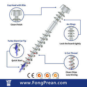 Vis de terrassement en acier inoxydable pour bois d'extérieur avec pointe de coupe inclinée Turbo – Pour un démarrage rapide - Product Image 3
