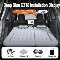 Matelas Gonflable Deep Blue G318 avec Gonfleur Électrique, Housse en Tissu Oxford – Solution Ultime pour Lit de Voiture et Camping