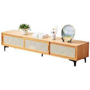 Meuble <span class=keywords><strong>TV</strong></span> style bois, armoire de sol minimaliste moderne, console <span class=keywords><strong>TV</strong></span> multifonctionnelle de luxe léger pour petit salon - Product Image 4