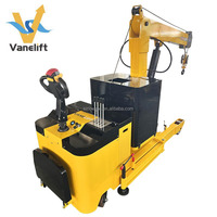 Heavy Duty 2t 1t Électrique Tournant Grue Ascenseur 1tonne 2ton 1000kg 1500kg 2000kg Batterie Puissance Stand-on Drive Télescope Grue De Levage
