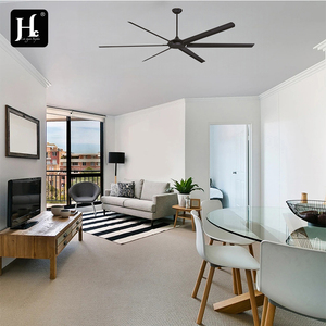 100-inch large <b>ceiling</b> <b>fan</b> for outdoor porch and patio, matte black, 6-speed, 6 blades, <b>with</b> <b>remote</b> control. - Product Image 3