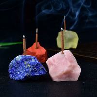 Support d'encens en pierre naturelle de haute qualité, mélange de cristaux, prix d'usine en gros, pour la décoration spirituelle de la maison