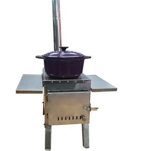 USA Hot Sale Stainless Steel Wood Camping <b>Stove</b> Portable Tent <b>Stove</b> with Bbq Grill - Product Image 3