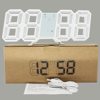 Horloge numérique 3D LED avec minuterie, veilleuse et alarme, pour bureau, maison, salon