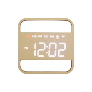 EMAF Light Sensing <strong>Clock</strong> Bamboo Products Wood Room Decoration Items Madera Duvar Saati Wooden Alarm <strong>Clock</strong> LED Digital Wall <strong>Clock</strong> - Product Image 4