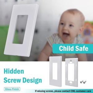Barep chúng tôi tiêu chuẩn UL được phê duyệt <span class=keywords><strong>1</strong></span>-<span class=keywords><strong>gang</strong></span> screwless an toàn trẻ em trang trí chuyển đổi ánh sáng Tường Outlet Bìa tấm - Product Image 2