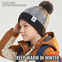 WRELS – chapeau d'hiver confortable avec doublure en polaire pour enfants, bonnet coupe-vent plus chaud, accessoires de course, chapeau tricoté