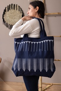 Sac fourre-tout spacieux pour femmes, 100% coton égyptien, léger, durable, sac à main quotidien avec longues poignées et doublure en toile - Product Image 5