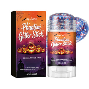 <span class=keywords><strong>Pintura</strong></span> Facial Creativa Festiva Zephoco de Halloween con <span class=keywords><strong>Calabaza</strong></span> Sonriente y Brillo, Iluminación con Logotipo Personalizado, 15g - Product Image 1