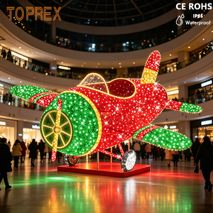 TOPREX Grande Décoration Lumineuse <span class=keywords><strong>de</strong></span> Noël Extérieure IP65 Motif Express 3D LED Train Rouge pour Affichage Festif en Place Publique - Product Image 2