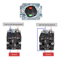 Interrupteur à bouton-poussoir momentané encastré complet LAY5-EA31 IP65 10A 220V 2NO XB2 à rappel par ressort 22mm