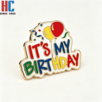 Pin de Solapa Esmaltado Personalizado 'Es Mi Cumpleaños', Chapado en Oro, Aleación de Zinc, Diseño de Globos, Broche, Insignia, Recuerdo de Fiesta de Cumpleaños, Regalo