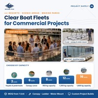 Bateau transparent en forme de cœur avec logo personnalisé pour la location touristique et les acheteurs en gros