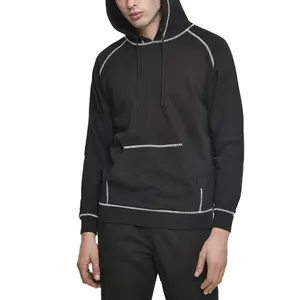 Contrast Stitching Hoodie High Quality 100% Cotton Custom Logo French Terry Fleece Men's Hoodies