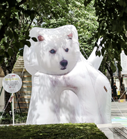 Mascotte de chien gonflable géante réaliste multicolore personnalisée à faible MOQ, en tissu Oxford imperméable, avec pompe à air électrique, durable et de qualité commerciale