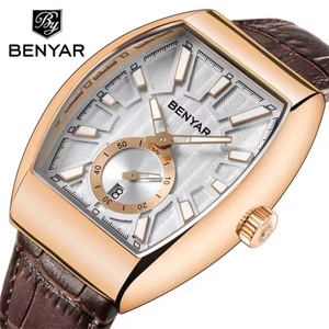 นาฬิกาข้อมือควอตซ์ BENYAR 5136 สำหรับผู้ชาย สายหนังแท้ ตัวเรือนทรงรี สไตล์สปอร์ต - Product Image 4