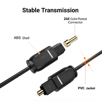 Kabel Serat Optik Digital Toslink SPDIF Berkualitas Tinggi dengan Selubung PVC untuk Pemutar DVD, Monitor TV, Sound Bar, dan Home Theater