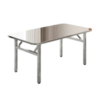 Table de cuisine commerciale avec 4 roues, plan de travail pour la préparation des aliments, table de préparation en acier inoxydable pour la cuisine