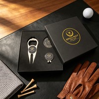 Outil de réparation de divots de golf magnétique 6-en-1 à pointe unique, en laiton, avec marqueur de balle et ouvre-bouteille, personnalisable avec logo – Vente chaude