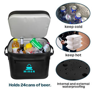Mochila Térmica para Exteriores <span class=keywords><strong>Miren</strong></span>, Enfriador de 24 Latas, Negra, para Camping, Impermeable y Aislada, Personalizable OEM - Product Image 4