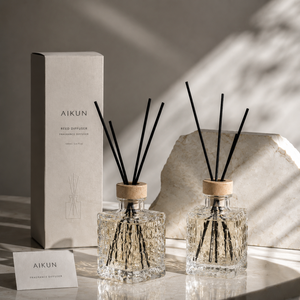 AIKUN High Quality Custom Design Aromatherapy Collection Manufacturer Glass <b>Reed</b> <b>Diffuser</b> Set <b>for</b> Home Fragrance - Product Image 1