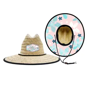 Ağız çiçekler altında 2024 özel baskılı büyük ağız açık güneşlikler yaz plaj kadınlar güneş şapkası saman