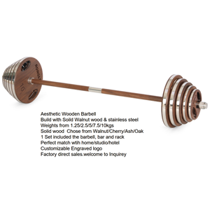 Juego de pesas de madera de lujo estético con pesas libres personalizadas para equipo de gimnasio en casa, estudio, fábrica de hoteles directamente - Product Image 2