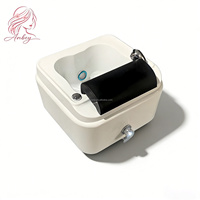 Bassin de spa pour les pieds autoportant avec 7 lumières LED colorées, repose-pieds en latex ultra-doux, interrupteur de contrôle de l'eau pour utilisation en salon de beauté